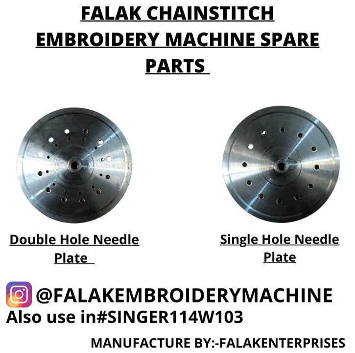 Chainstitch embroidery machine needle plate